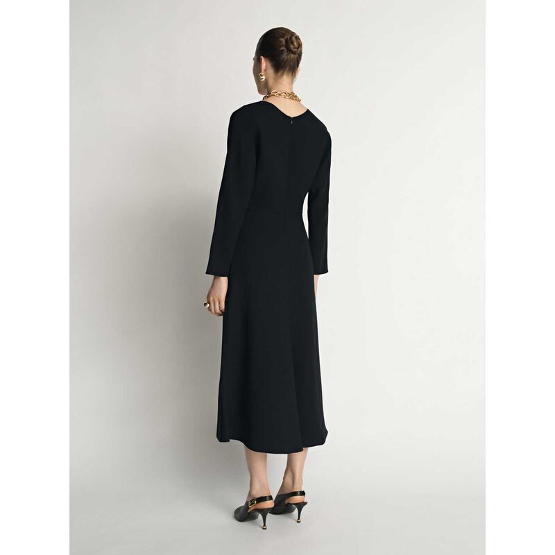 Veronika Maine Double Weave V Neck Midi Dress image number 1